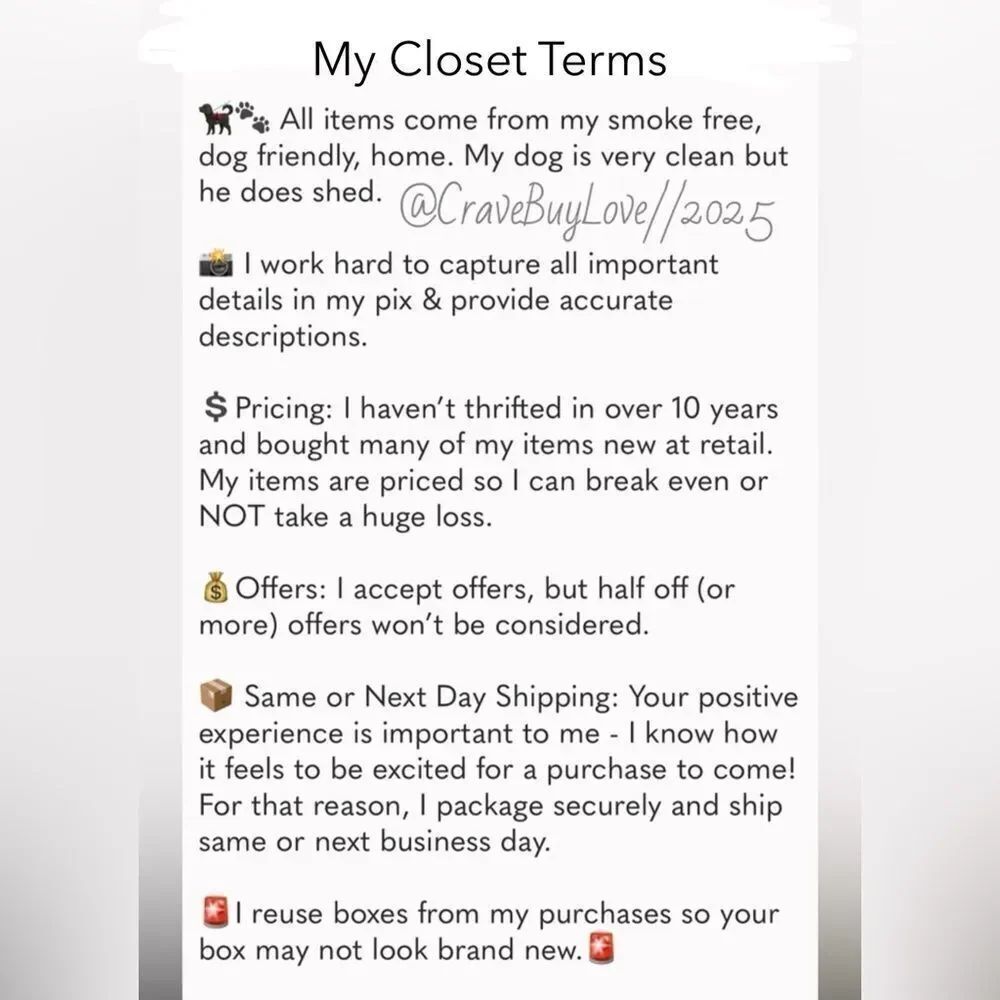 My Closet Terms